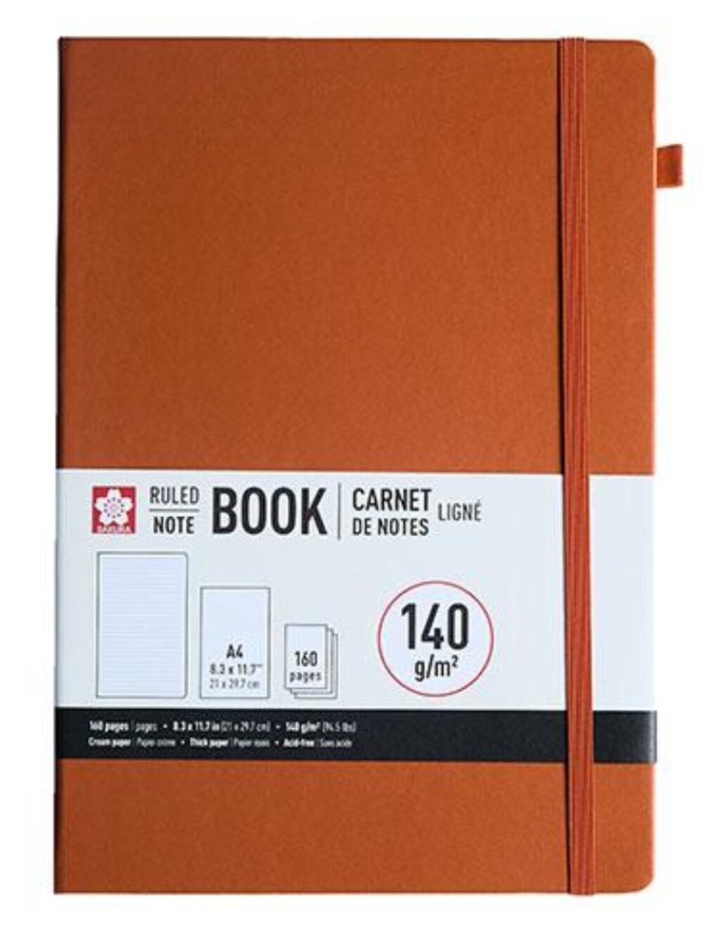 Sakura Notebook Ruled 160 Pages Amber 8.3"X11.7" A4 Size Journal School Office